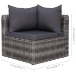 vidaXL Set canapea de grădină cu perne, 3 piese, gri, poliratan vidaXL Set canapea de grădină cu perne, 3 piese, gri, poliratan