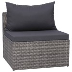 vidaXL Set canapea de grădină cu perne, 4 piese, gri, poliratan vidaXL Set canapea de grădină cu perne, 4 piese, gri, poliratan