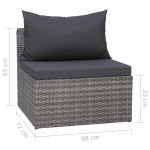 vidaXL Set canapea de grădină cu perne, 4 piese, gri, poliratan vidaXL Set canapea de grădină cu perne, 4 piese, gri, poliratan