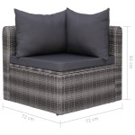 vidaXL Set canapea de grădină cu perne, 4 piese, gri, poliratan vidaXL Set canapea de grădină cu perne, 4 piese, gri, poliratan