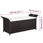 vidaXL Bancă de depozitare cu pernă, maro, 138 cm, poliratan vidaXL Bancă de depozitare cu pernă, maro, 138 cm, poliratan