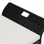 vidaXL Bancă de depozitare cu pernă, negru, 138 cm, poliratan vidaXL Bancă de depozitare cu pernă, negru, 138 cm, poliratan