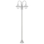vidaXL Stâlp iluminare grădină, E27, 220 cm, aluminiu, 3 lămpi, alb vidaXL Stâlp iluminare grădină, E27, 220 cm, aluminiu, 3 lămpi, alb