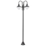 vidaXL Stâlp iluminare grădină, E27, 220 cm, aluminiu, 3 lămpi, bronz vidaXL Stâlp iluminare grădină, E27, 220 cm, aluminiu, 3 lămpi, bronz