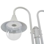 vidaXL Stâlp cu lumini de grădină E27 220 cm, aluminiu 2 lămpi, alb vidaXL Stâlp cu lumini de grădină E27 220 cm, aluminiu 2 lămpi, alb