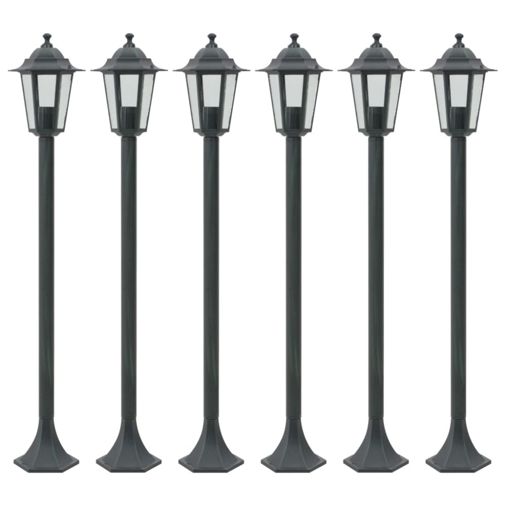 vidaXL Stâlp iluminare grădină 6 buc. E27 110 cm aluminiu verde închis