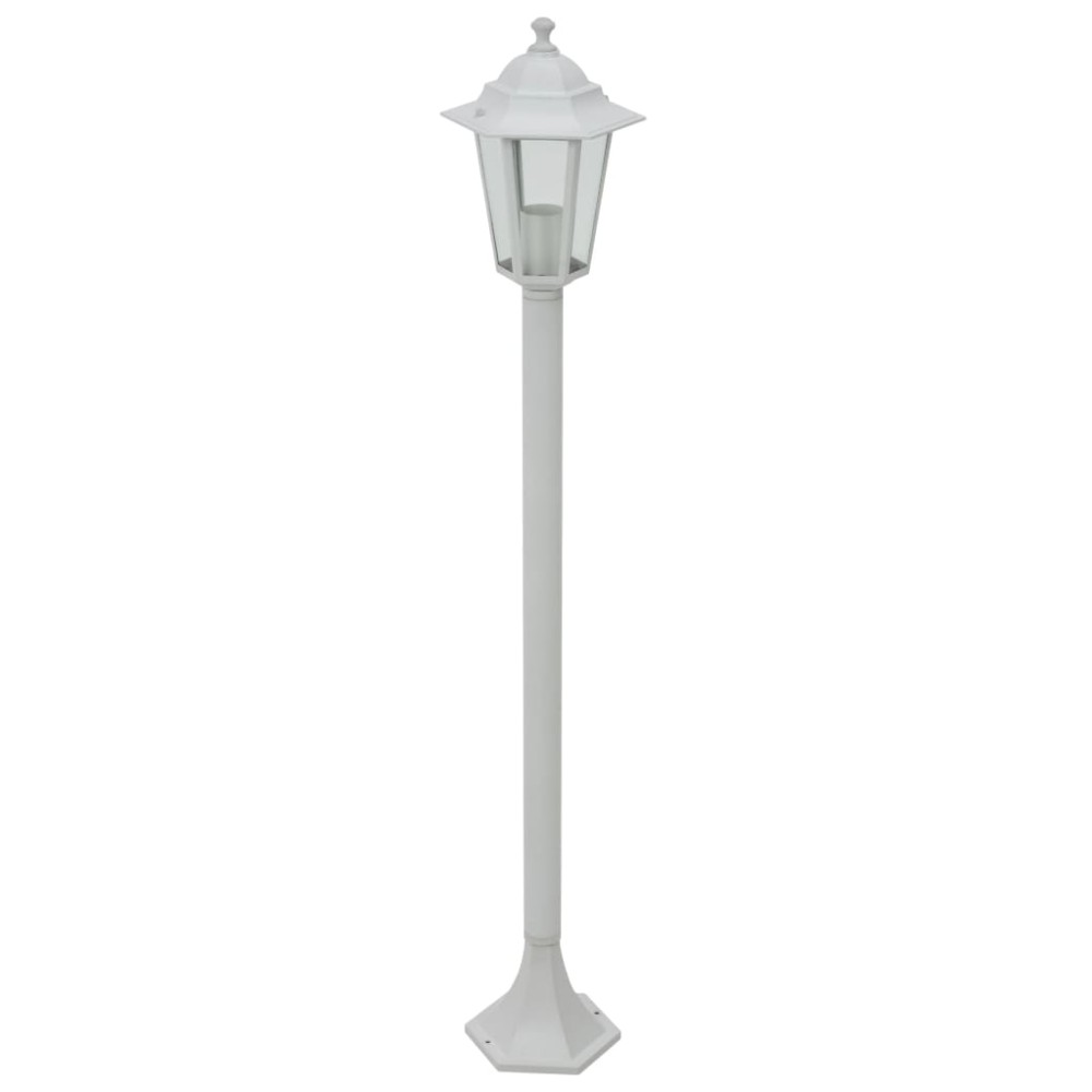 vidaXL Stâlp iluminare grădină, 6 buc., alb, 110 cm, aluminiu, E27