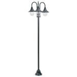 vidaXL Stâlp iluminat grădină E27 220cm aluminiu 3 lămpi verde închis