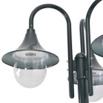 vidaXL Stâlp iluminat grădină E27 220cm aluminiu 3 lămpi verde închis