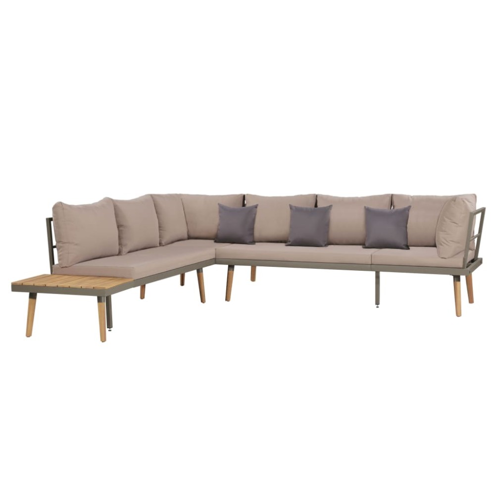 vidaXL Set mobilier grădină cu perne, 4 piese, maro, lemn acacia
