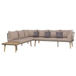 vidaXL Set mobilier grădină cu perne, 4 piese, maro, lemn acacia