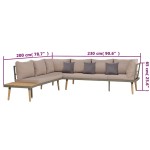 vidaXL Set mobilier grădină cu perne, 4 piese, maro, lemn acacia