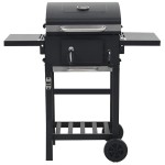 vidaXL Grătar barbecue cu cărbuni, raft inferior, negru vidaXL Grătar barbecue cu cărbuni, raft inferior, negru