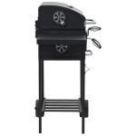 vidaXL Grătar barbecue cu cărbuni, raft inferior, negru vidaXL Grătar barbecue cu cărbuni, raft inferior, negru