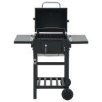 vidaXL Grătar barbecue cu cărbuni, raft inferior, negru vidaXL Grătar barbecue cu cărbuni, raft inferior, negru