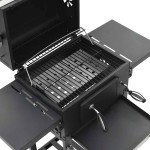 vidaXL Grătar barbecue cu cărbuni, raft inferior, negru vidaXL Grătar barbecue cu cărbuni, raft inferior, negru