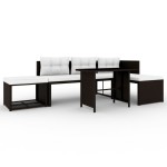 vidaXL Set mobilier de grădină, 4 piese, maro, poliratan vidaXL Set mobilier de grădină, 4 piese, maro, poliratan