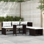 vidaXL Set mobilier de grădină, 4 piese, maro, poliratan vidaXL Set mobilier de grădină, 4 piese, maro, poliratan