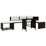vidaXL Set mobilier de grădină, 4 piese, maro, poliratan vidaXL Set mobilier de grădină, 4 piese, maro, poliratan