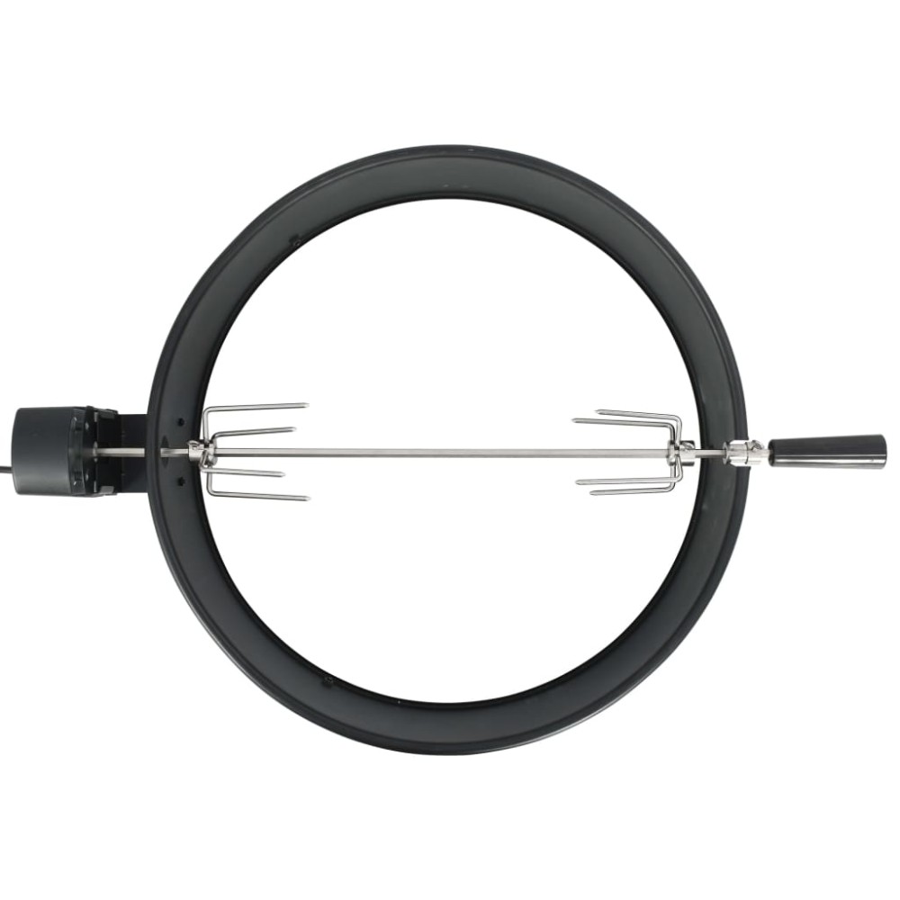 vidaXL Set de rotisor cu inel pentru grătar, negru, 57 cm