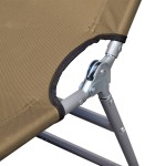 vidaXL Șezlong pliabil cu pernă de cap, spătar reglabil, gri taupe vidaXL Șezlong pliabil cu pernă de cap, spătar reglabil, gri taupe