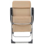 vidaXL Scaune de camping pliante, 2 buc., crem, aluminiu