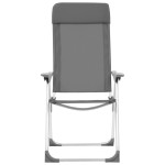 vidaXL Scaune de camping pliante, 4 buc., gri, aluminiu