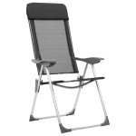 vidaXL Scaune de camping pliante, 4 buc., negru, aluminiu vidaXL Scaune de camping pliante, 4 buc., negru, aluminiu