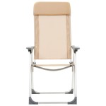 vidaXL Scaune de camping pliante, 4 buc., crem, aluminiu vidaXL Scaune de camping pliante, 4 buc., crem, aluminiu