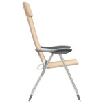 vidaXL Scaune de camping pliante, 4 buc., crem, aluminiu vidaXL Scaune de camping pliante, 4 buc., crem, aluminiu