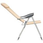 vidaXL Scaune de camping pliante, 4 buc., crem, aluminiu vidaXL Scaune de camping pliante, 4 buc., crem, aluminiu