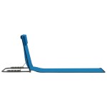 vidaXL Saltele plajă pliabile 2 buc, albastru, oțel și material textil vidaXL Saltele plajă pliabile 2 buc, albastru, oțel și material textil