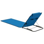 vidaXL Saltele plajă pliabile 2 buc, albastru, oțel și material textil vidaXL Saltele plajă pliabile 2 buc, albastru, oțel și material textil