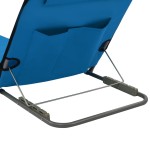 vidaXL Saltele plajă pliabile 2 buc, albastru, oțel și material textil vidaXL Saltele plajă pliabile 2 buc, albastru, oțel și material textil