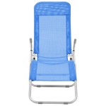 vidaXL Șezlonguri plajă pliabile 2 buc. albastru aluminiu & textilenă