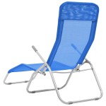 vidaXL Șezlonguri plajă pliabile 2 buc. albastru aluminiu & textilenă