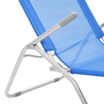 vidaXL Șezlonguri plajă pliabile 2 buc. albastru aluminiu & textilenă