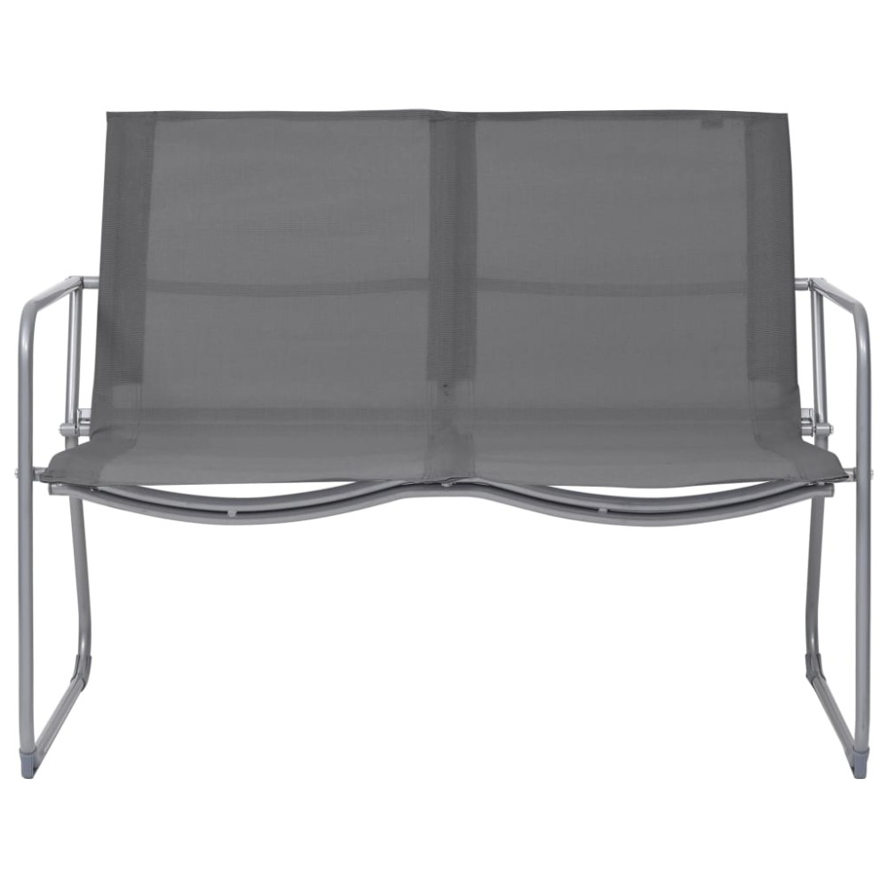 vidaXL Set mobilier de grădină, 4 piese, gri, oțel și textil