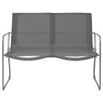vidaXL Set mobilier de grădină, 4 piese, gri, oțel și textil vidaXL Set mobilier de grădină, 4 piese, gri, oțel și textil