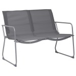 vidaXL Set mobilier de grădină, 4 piese, gri, oțel și textil vidaXL Set mobilier de grădină, 4 piese, gri, oțel și textil