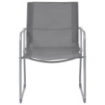vidaXL Set mobilier de grădină, 4 piese, gri, oțel și textil vidaXL Set mobilier de grădină, 4 piese, gri, oțel și textil