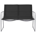 vidaXL Set mobilier de grădină, 4 piese, negru, oțel și textil vidaXL Set mobilier de grădină, 4 piese, negru, oțel și textil