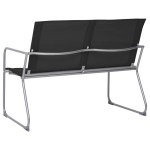 vidaXL Set mobilier de grădină, 4 piese, negru, oțel și textil vidaXL Set mobilier de grădină, 4 piese, negru, oțel și textil