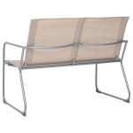 vidaXL Set mobilier de grădină, 4 piese, crem, oțel și textil