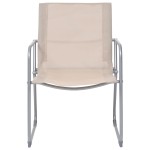 vidaXL Set mobilier de grădină, 4 piese, crem, oțel și textil