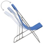 vidaXL Scaune de plajă pliabile 2 buc. albastru oțel & țesătură oxford vidaXL Scaune de plajă pliabile 2 buc. albastru oțel & țesătură oxford