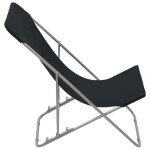 vidaXL Scaune de plajă pliabile, 2 buc., negru, oțel & țesătură oxford vidaXL Scaune de plajă pliabile, 2 buc., negru, oțel & țesătură oxford