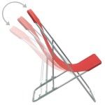 vidaXL Scaune de plajă pliabile, 2 buc., roșu, oțel și țesătură oxford vidaXL Scaune de plajă pliabile, 2 buc., roșu, oțel și țesătură oxford