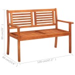 vidaXL Bancă de grădină cu 2 locuri, 120 cm, lemn masiv de eucalipt vidaXL Bancă de grădină cu 2 locuri, 120 cm, lemn masiv de eucalipt
