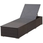 vidaXL Șezlong de plajă cu pernă, maro, poliratan vidaXL Șezlong de plajă cu pernă, maro, poliratan